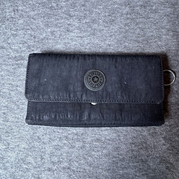 Kipling Teddi Black 7.5" Long‎ Snap Tri Fold Wallet - Picture 1 of 7